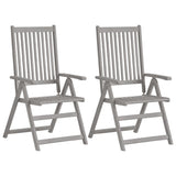 Garden Reclining Chairs 4 pcs with Cushions Solid Wood Acacia - Front View
