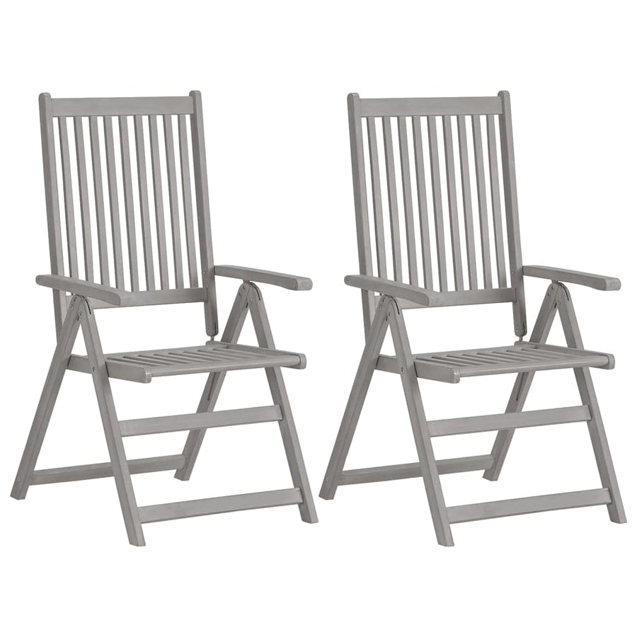 Garden Reclining Chairs 4 pcs with Cushions Solid Acacia Wood