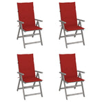 Garden Reclining Chairs 4 pcs with Cushions Solid Acacia Wood