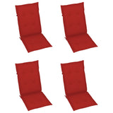 Garden Reclining Chairs 4 pcs with Cushions Solid Wood Acacia - Rear View