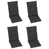 Garden Reclining Chairs 4 pcs with Cushions Solid Acacia Wood - Rear View