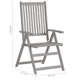 Garden Reclining Chairs 4 pcs with Cushions Solid Acacia Wood