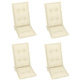 Garden Reclining Chairs 4 pcs with Cushions Solid Acacia Wood