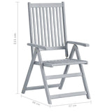 Garden Reclining Chairs 4 pcs with Cushions Solid Acacia Wood