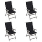 Garden Reclining Chairs 4 pcs with Cushions Solid Acacia Wood