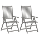 Garden Reclining Chairs 4 pcs with Cushions Solid Acacia Wood