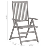 Garden Reclining Chairs 4 pcs with Cushions Solid Acacia Wood - Extra Image