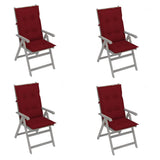 Garden Reclining Chairs 4 pcs with Cushions Solid Acacia Wood