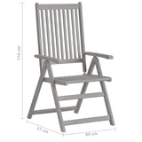 Garden Reclining Chairs 4 pcs with Cushions Solid Acacia Wood