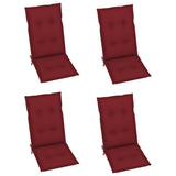 Garden Reclining Chairs 4 pcs with Cushions Solid Acacia Wood