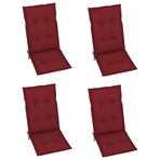 Garden Reclining Chairs 4 pcs with Cushions Solid Acacia Wood