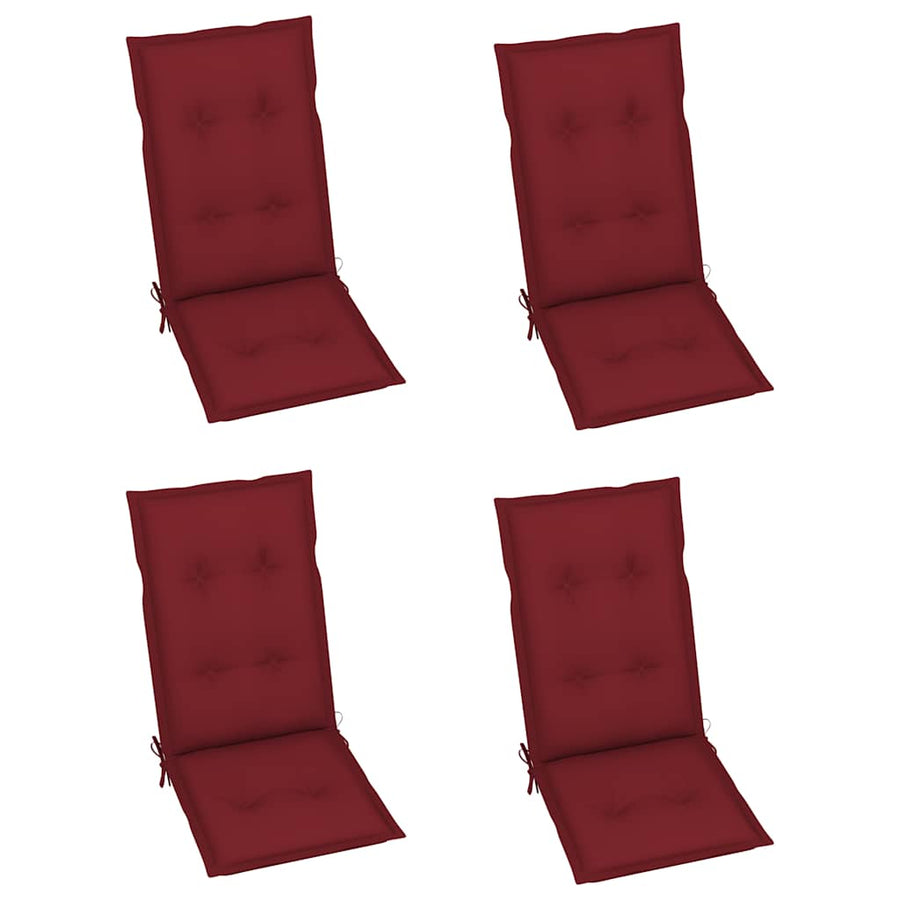 Garden Reclining Chairs 4 pcs with Cushions Solid Acacia Wood