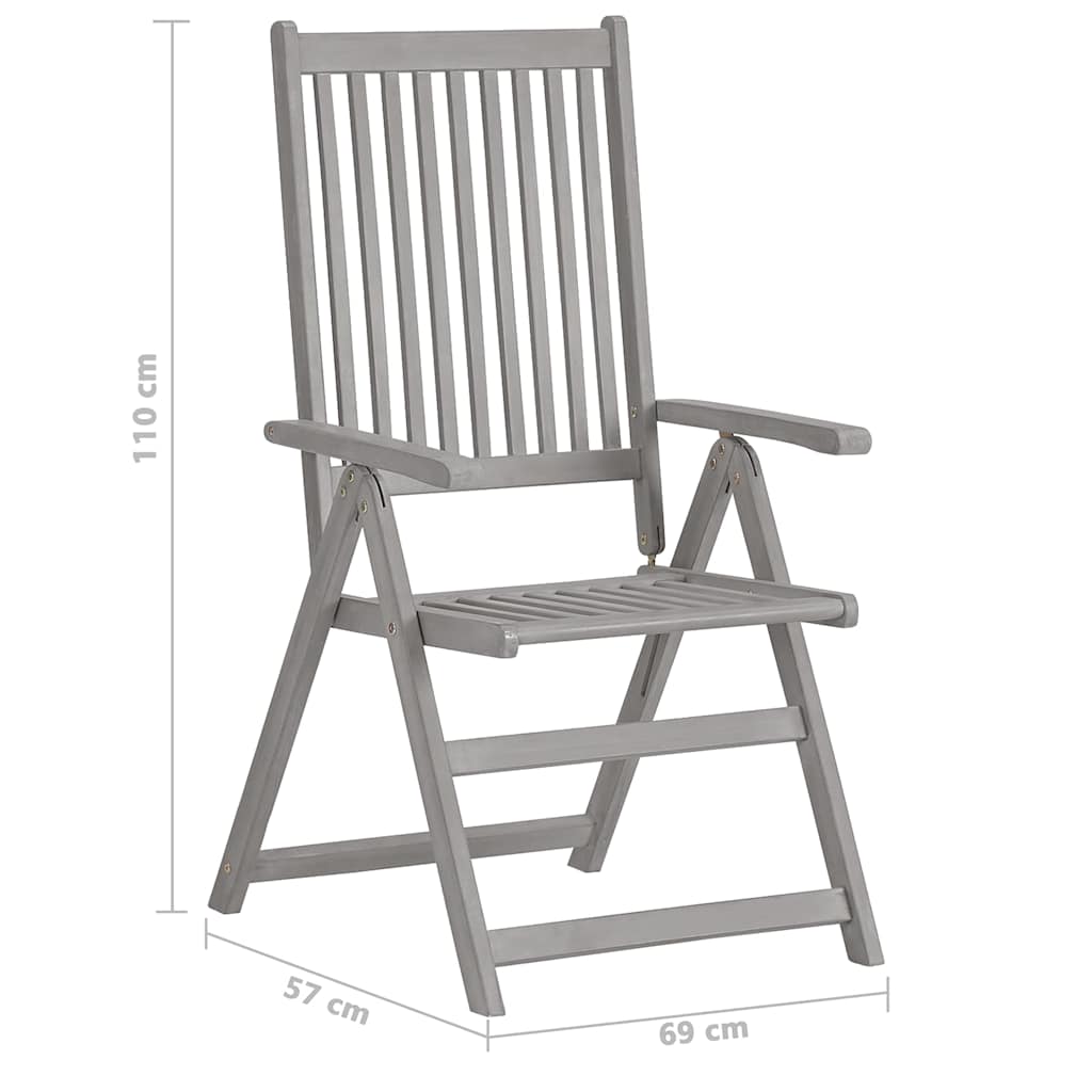 Garden Reclining Chairs 4 pcs with Cushions Solid Acacia Wood