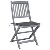 Folding Outdoor Chairs 6 pcs with Cushions Solid Acacia Wood