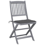 Folding Chairs 6 pcs with Cushions Solid Acacia Wood