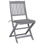 Folding Chairs 6 pcs with Cushions Solid Acacia Wood