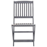 Folding Outdoor Chairs 6 pcs with Cushions Solid Acacia Wood - 45-Degree Angle