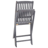Folding Outdoor Chairs 6 pcs with Cushions Solid Acacia Wood