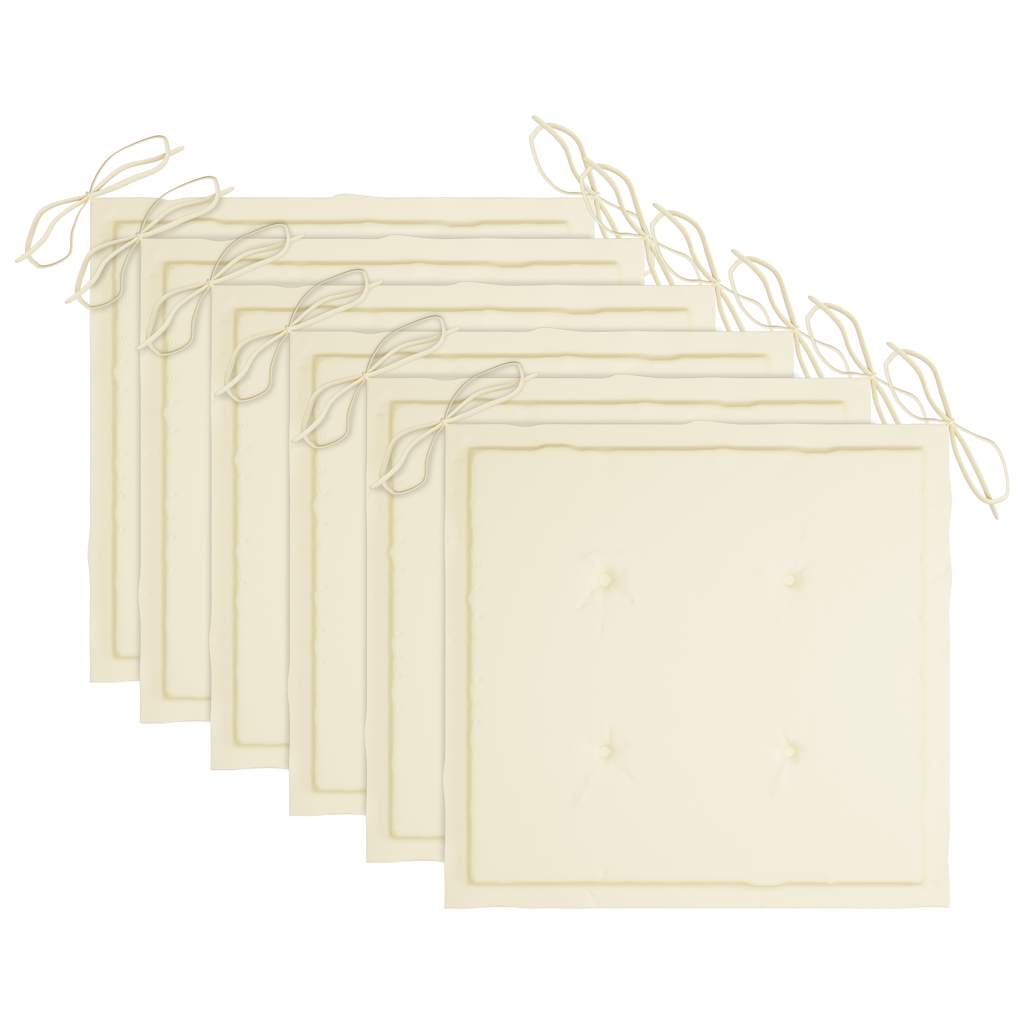 Folding Outdoor Chairs 6 pcs with Cushions Solid Acacia Wood