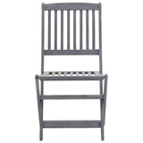 Folding Outdoor Chairs 6 pcs with Cushions Solid Acacia Wood - 45-Degree Angle