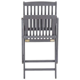 Folding Outdoor Chairs 6 pcs with Cushions Solid Acacia Wood - Low Angle