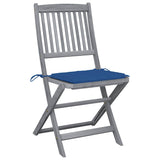 Folding Chairs 6 pcs with Cushions Solid Acacia Wood