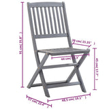 Folding Chairs 6 pcs with Cushions Solid Acacia Wood