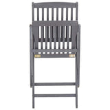 Folding Chairs 6 pcs with Cushions Solid Acacia Wood