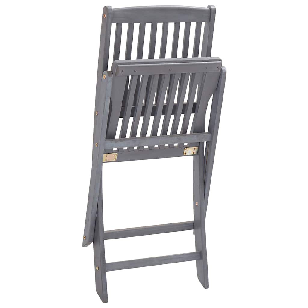 Folding Chairs 6 pcs with Cushions Solid Acacia Wood