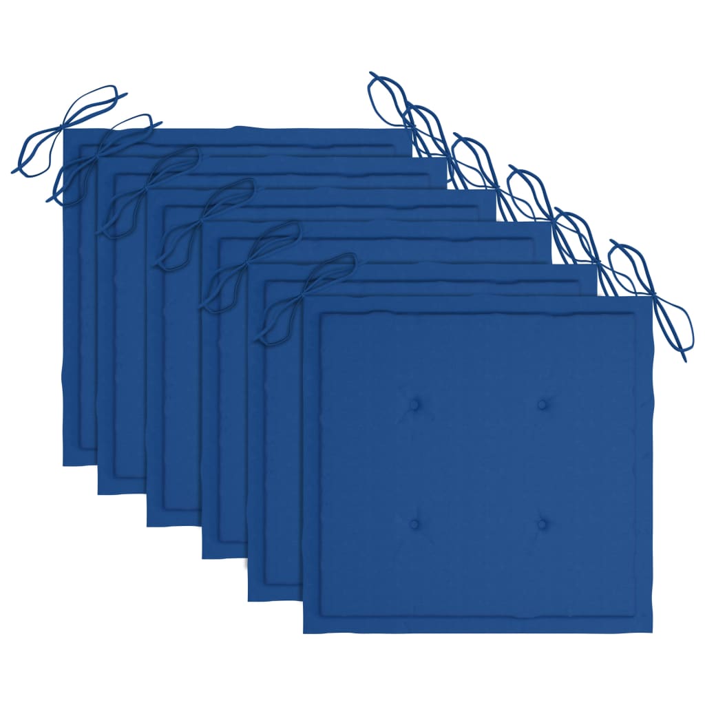 Folding Outdoor Chairs 6 pcs with Cushions Solid Acacia Wood