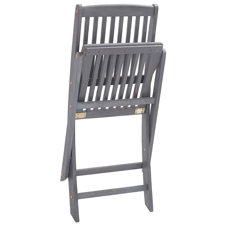 Folding Chairs 6 pcs with Cushions Solid Acacia Wood
