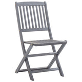 Folding Outdoor Chairs 6 pcs with Cushions Solid Acacia Wood - Top-Down View