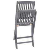 Folding Outdoor Chairs 6 pcs with Cushions Solid Acacia Wood