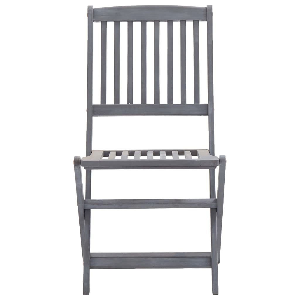 Folding Outdoor Chairs 6 pcs with Cushions Solid Acacia Wood