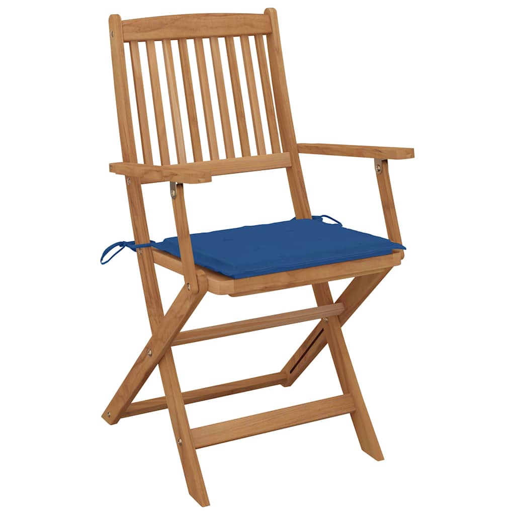 Folding Chairs 6 pcs with Cushions Solid Acacia Wood