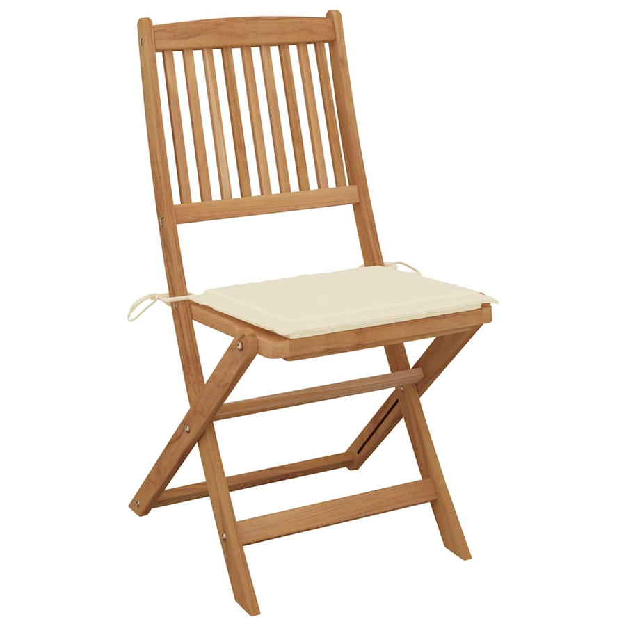 Folding Chairs 6 pcs with Cushions Solid Acacia Wood