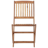Folding Garden Chairs 6 pcs with Cushions Solid Wood Acacia - 45-Degree Angle
