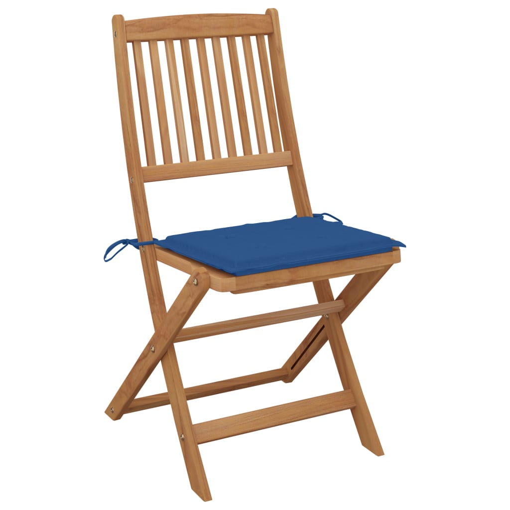 Folding Chairs 6 pcs with Cushions Solid Acacia Wood