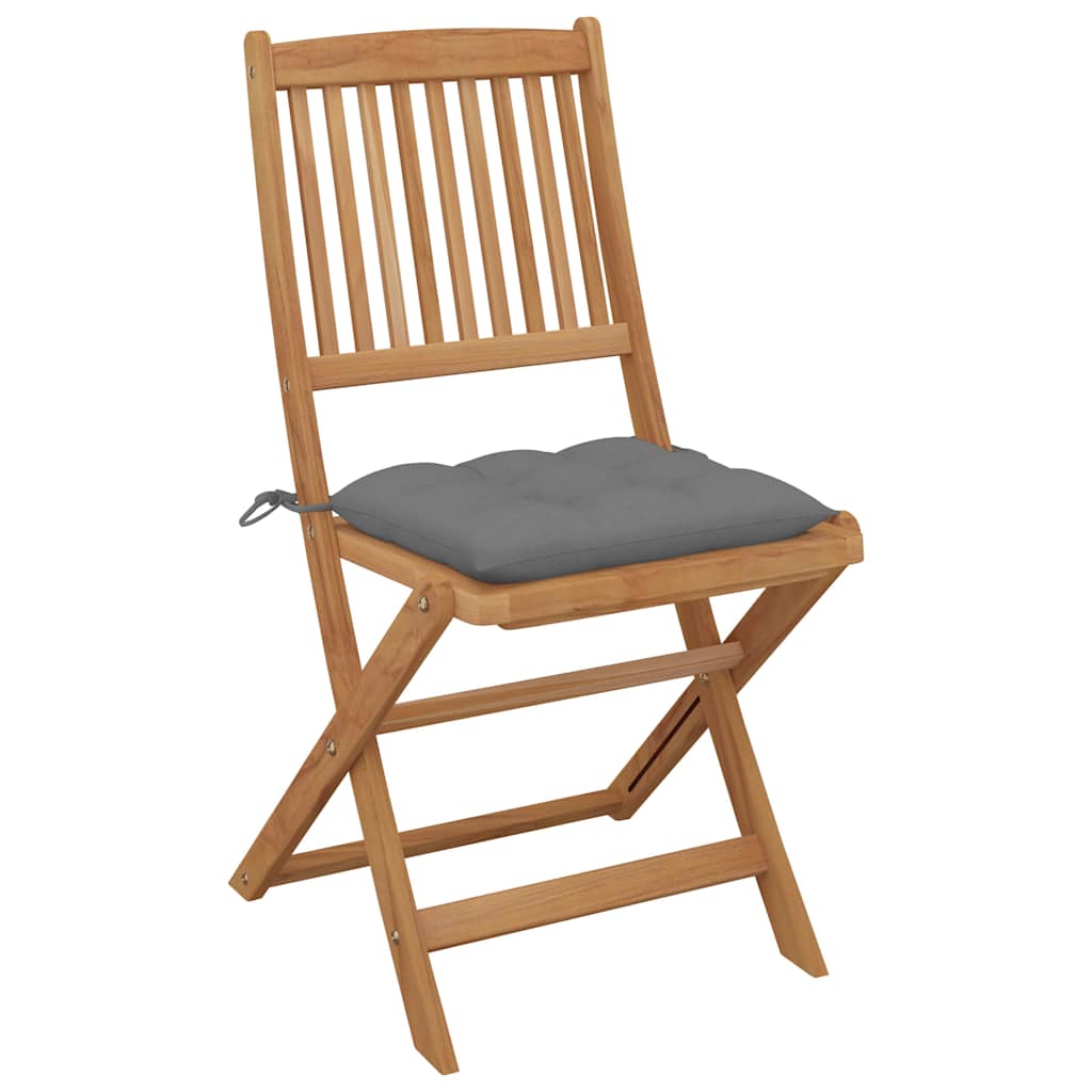 Folding Chairs 6 pcs with Cushions Solid Acacia Wood