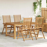 Folding Garden Chairs 4 pcs Solid Acacia Wood - Front View