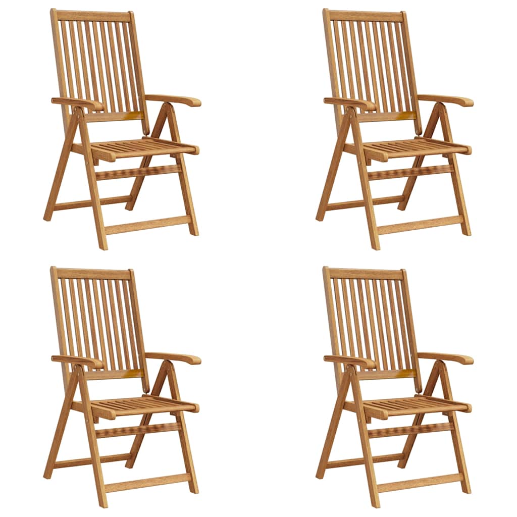 Folding Garden Chairs 4 pcs Solid Acacia Wood