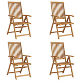 Folding Garden Chairs 4 pcs Solid Acacia Wood - 45-Degree Angle