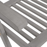 Garden Reclining Chairs 4 pcs Grey Solid Wood Acacia - Close-Up Angle