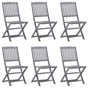 Folding Chairs 6 pcs Solid Acacia Wood