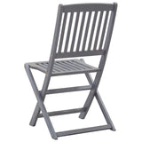 Folding Outdoor Chairs 6 pcs Solid Acacia Wood - 45-Degree Angle