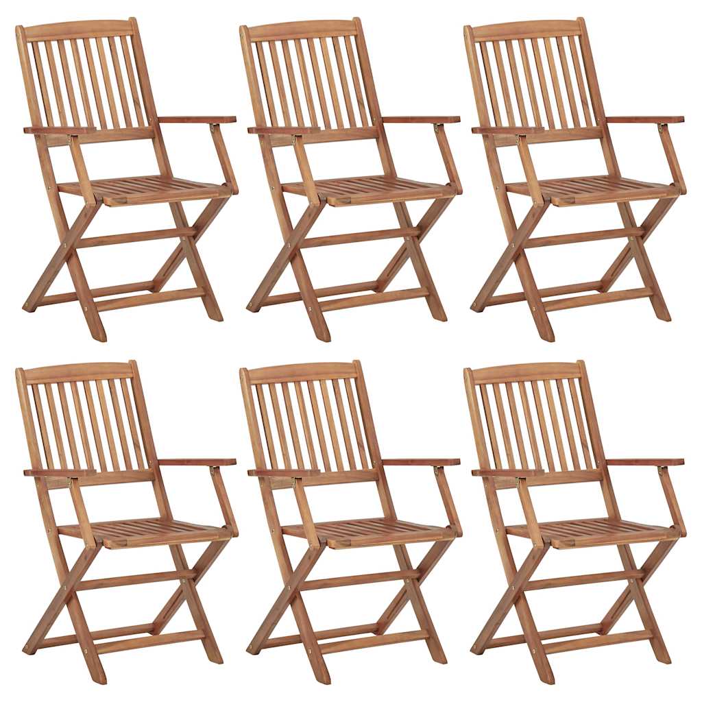 Folding Garden Chairs 6 pcs Solid Wood Acacia