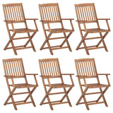 Folding Garden Chairs 6 pcs Solid Wood Acacia
