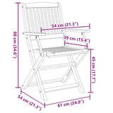 Folding Garden Chairs 6 pcs Solid Wood Acacia - Close-Up Angle