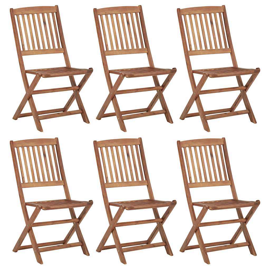 Folding Chairs 6 pcs Solid Acacia Wood