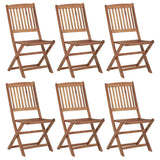 Folding Chairs 6 pcs Solid Acacia Wood